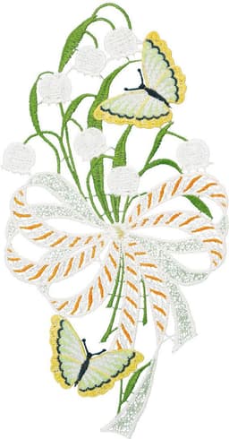 W. Reuter & Sohn - Plauener Spitze® Fensterbild "Maiglöckchen"