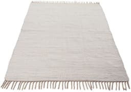carpetfine Teppich Kelim Chindi uni | Weiß