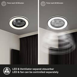 OTTO home Vivienna Deckenleuchte mit Ventilator | Schwarz