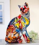 GILDE Dekofigur Pop Art Katze | Mehrfarbig 2