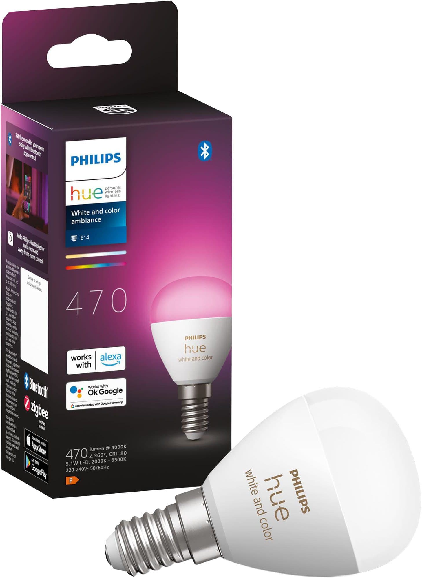 Philips Hue LED-Leuchtmittel White & Color Ambiance Luster | Weiß