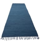 carpetfine Teppich Kelim Chindi uni | Blau 2