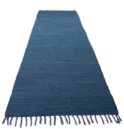 carpetfine Teppich Kelim Chindi uni | Blau