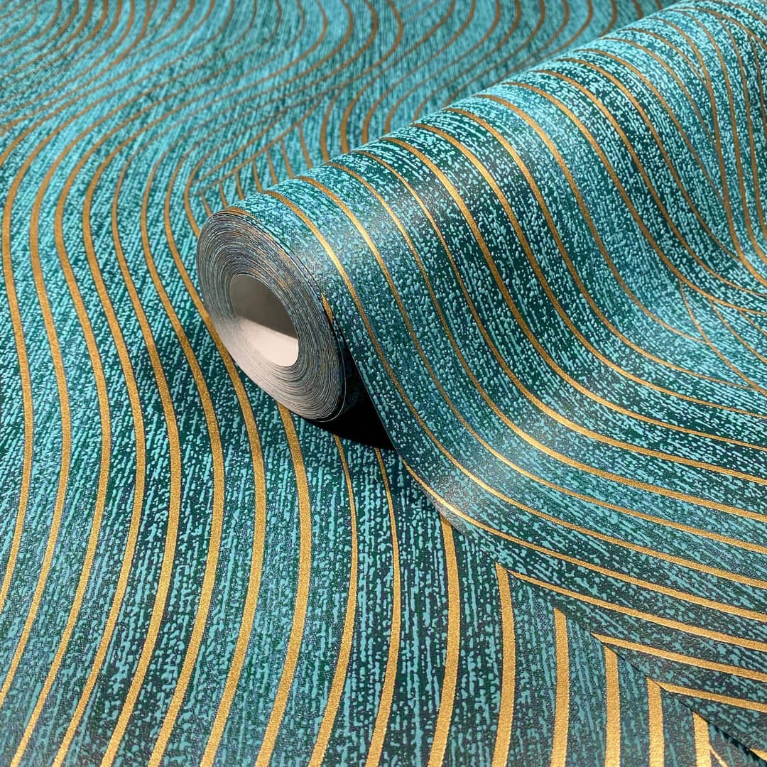 Marburg Vliestapete Wavy Stripes | Grün
