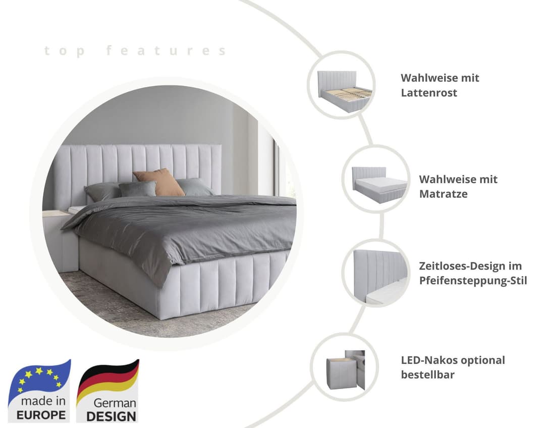 Home affaire Polsterbett Effy | Schwarz