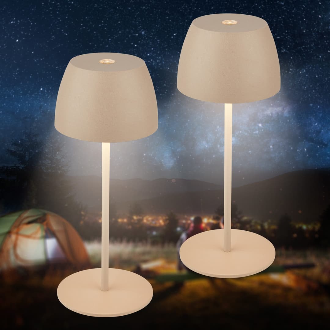 Briloner Leuchten Tischleuchte 2er Set | Beige