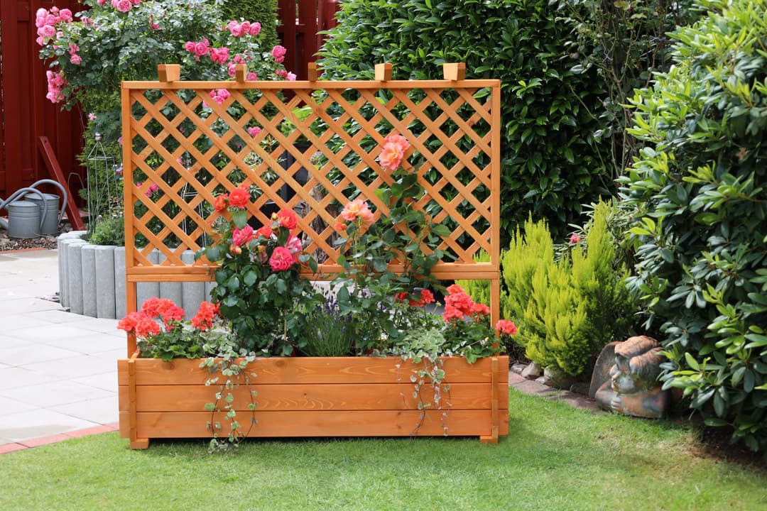 promadino Spalier Pergola mit Pflanzkasten | Braun