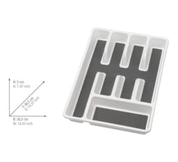 WENKO Besteckkasten Anti-Rutsch 5 Fächer | Weiß