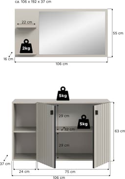 Home affaire Garderoben-Set TATIO | Weiß