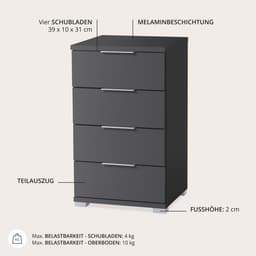 Schlafkontor Nachtkommode Smilla | Grau