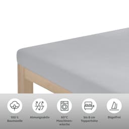 OTTO home Spannbettlaken Topper Basic | Grau