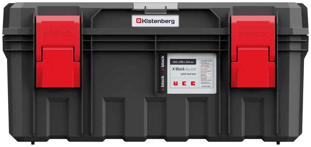 Prosperplast Werkzeugbox X BLOCK ALU LOG | Schwarz