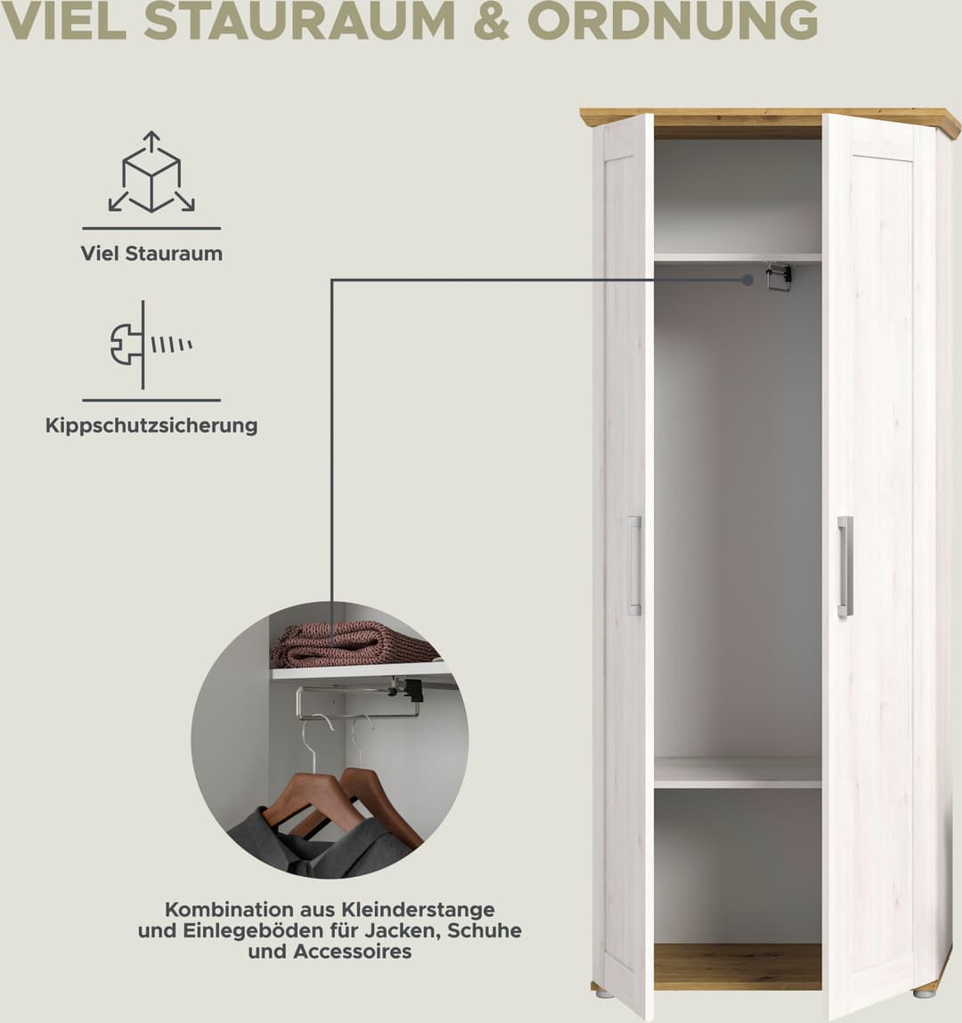 Home affaire Garderoben-Set COSENZA | Holztöne