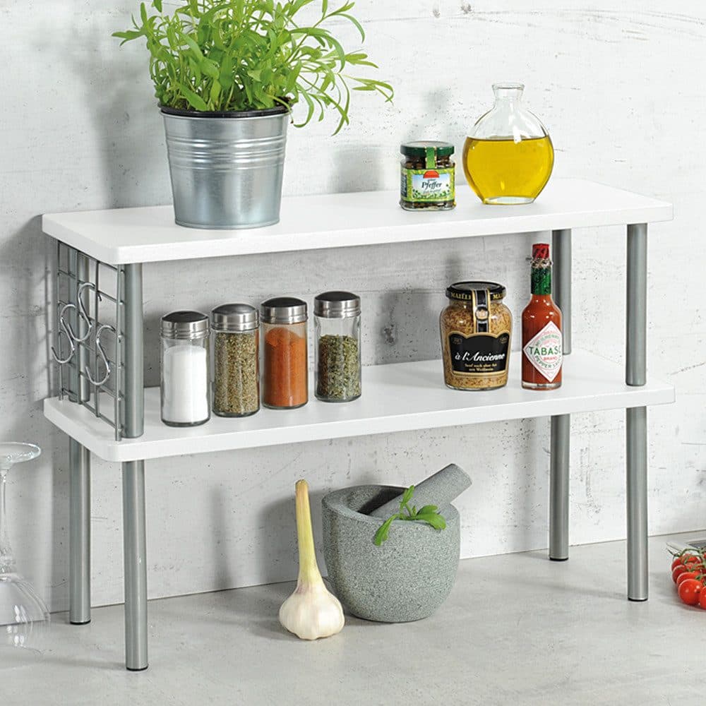 KESPER® Küchenregal Regal mit 2 Ebenen | Weiß