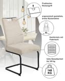 HELIA KERTIN Freischwinger Stuhl (4er Set) | Beige 2