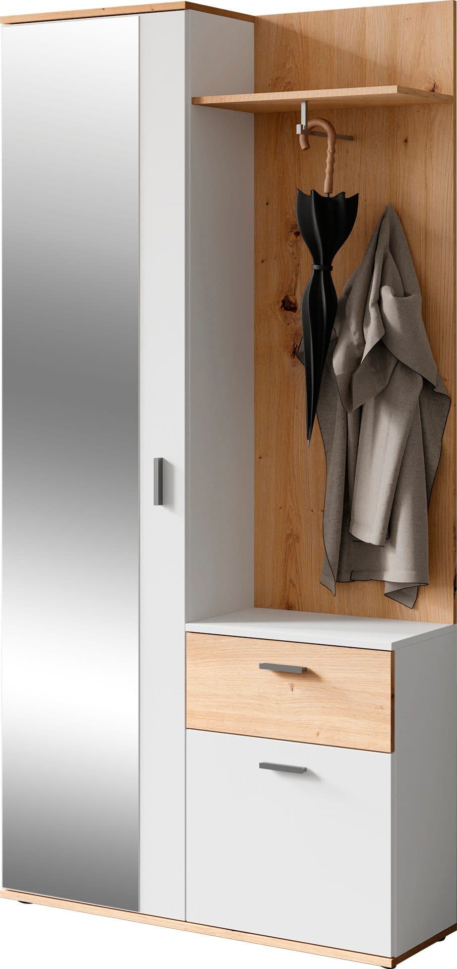 byLIVING Kompaktgarderobe Jakob | Holztöne