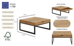 Home affaire Couchtisch Betula | Holztöne