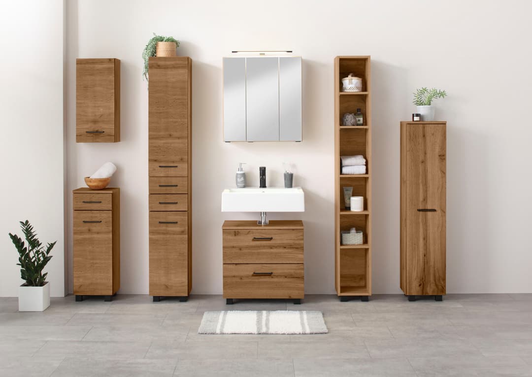 welltime Waschbeckenunterschrank Trento | Holztöne