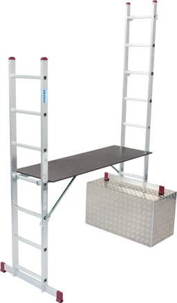 KRAUSE Schiebeleiter Corda, 2x7 Sprossen | Silber