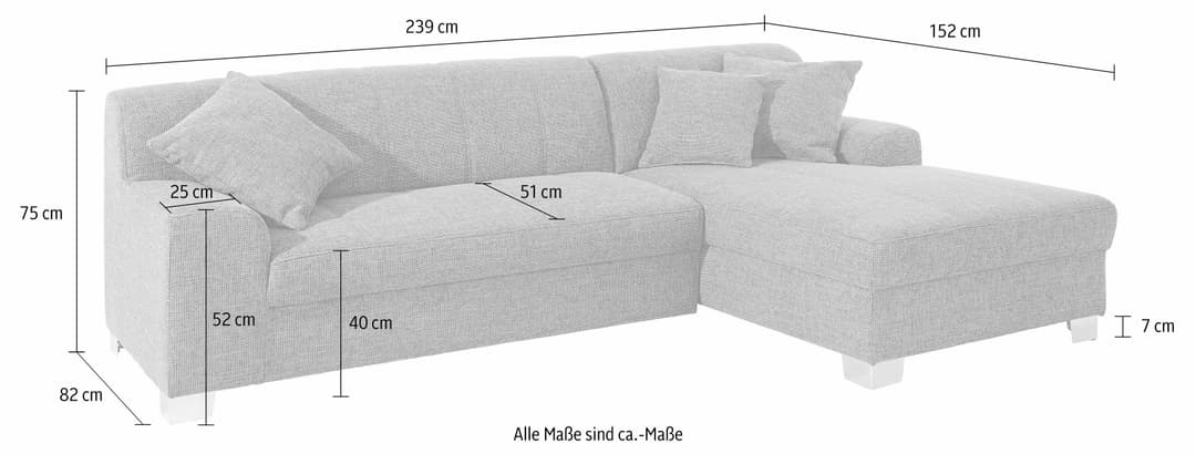 DOMO collection Ecksofa Turah | Rot