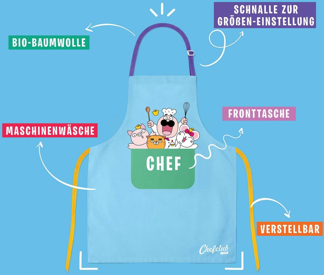 Chefclub Kochschürze für Kinder | Blau