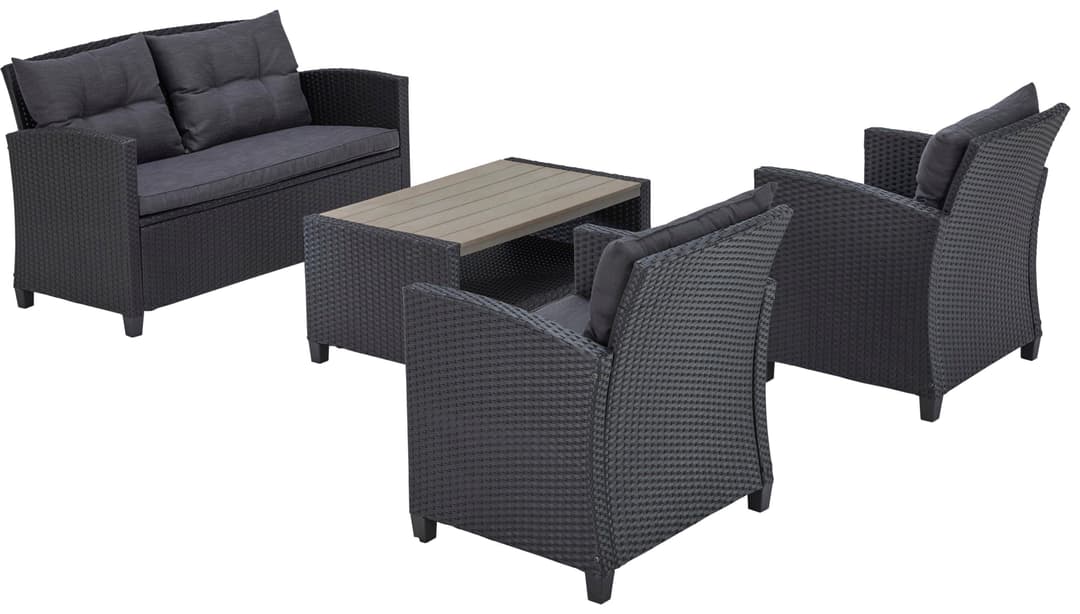 KONIFERA Gartenlounge-Set St. Tropez | Schwarz