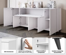 Home affaire Sideboard PHUKET II | Weiß