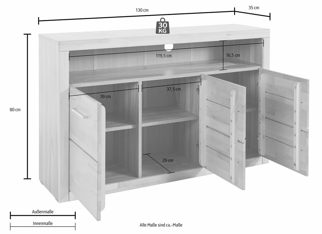 OTTO home Sideboard Ribe | Holztöne