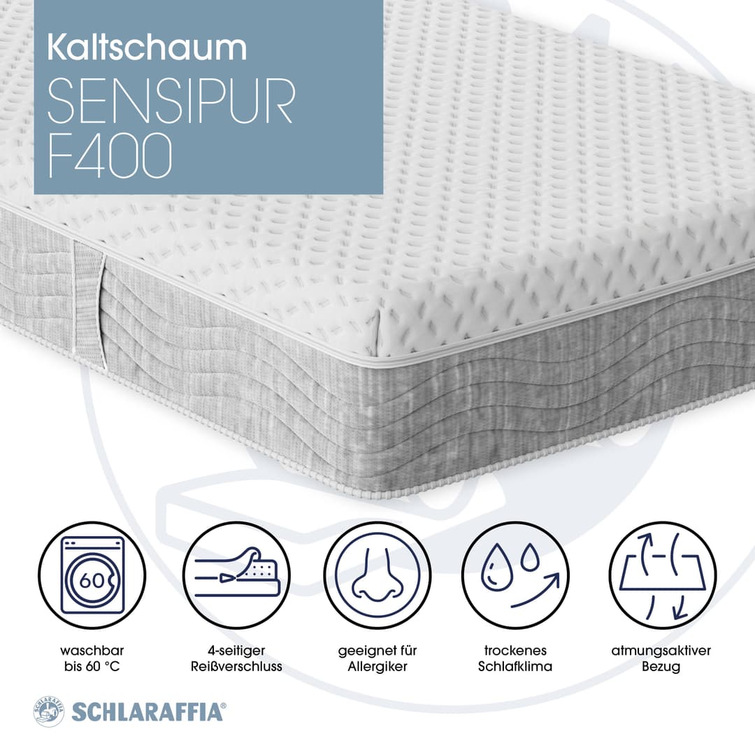 Schlaraffia Sensipur F400 Gelschaummatratze | Weiß
