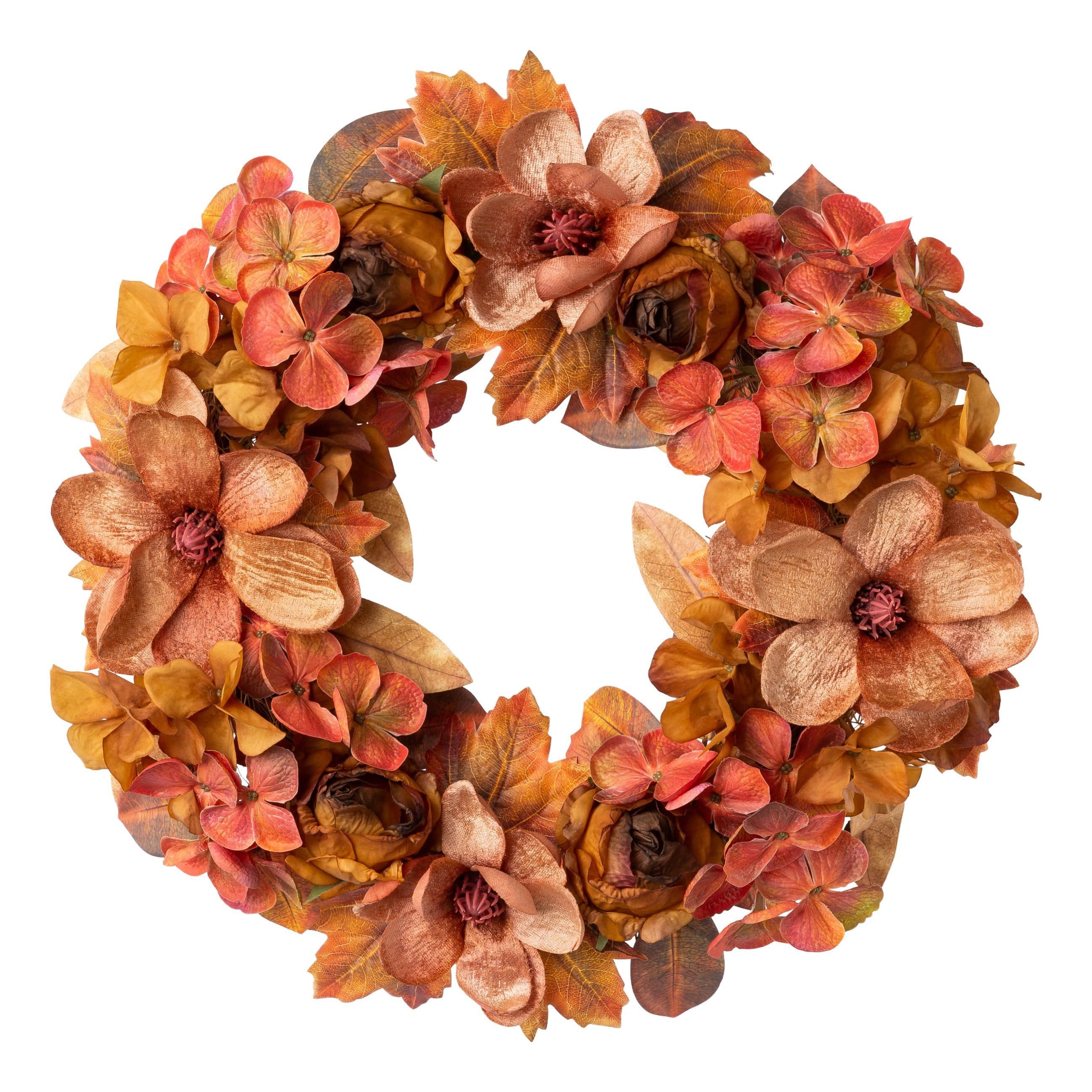 Kunstkranz Magnolien-Mix-Kranz Efeu | Mehrfarbig