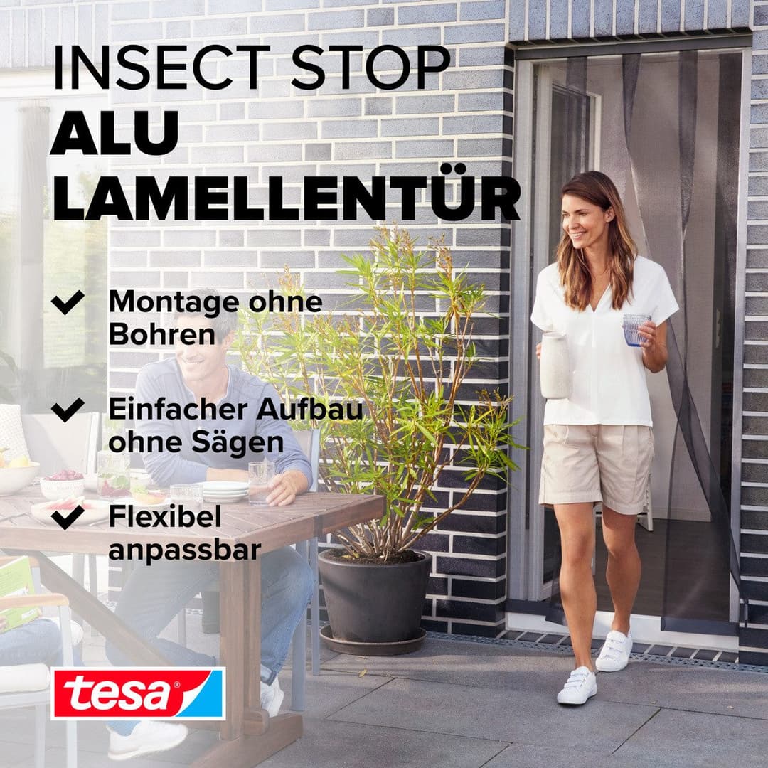 tesa Insektenschutz-Tür Insect Stop ALU Lamellentür teleskopierbar