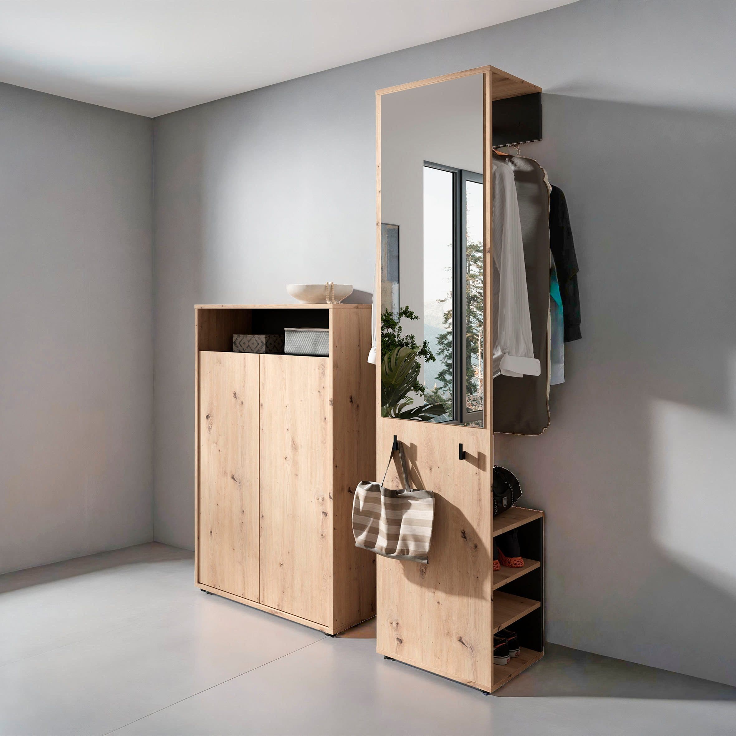 byLIVING Garderoben-Set Lyon | Holztöne
