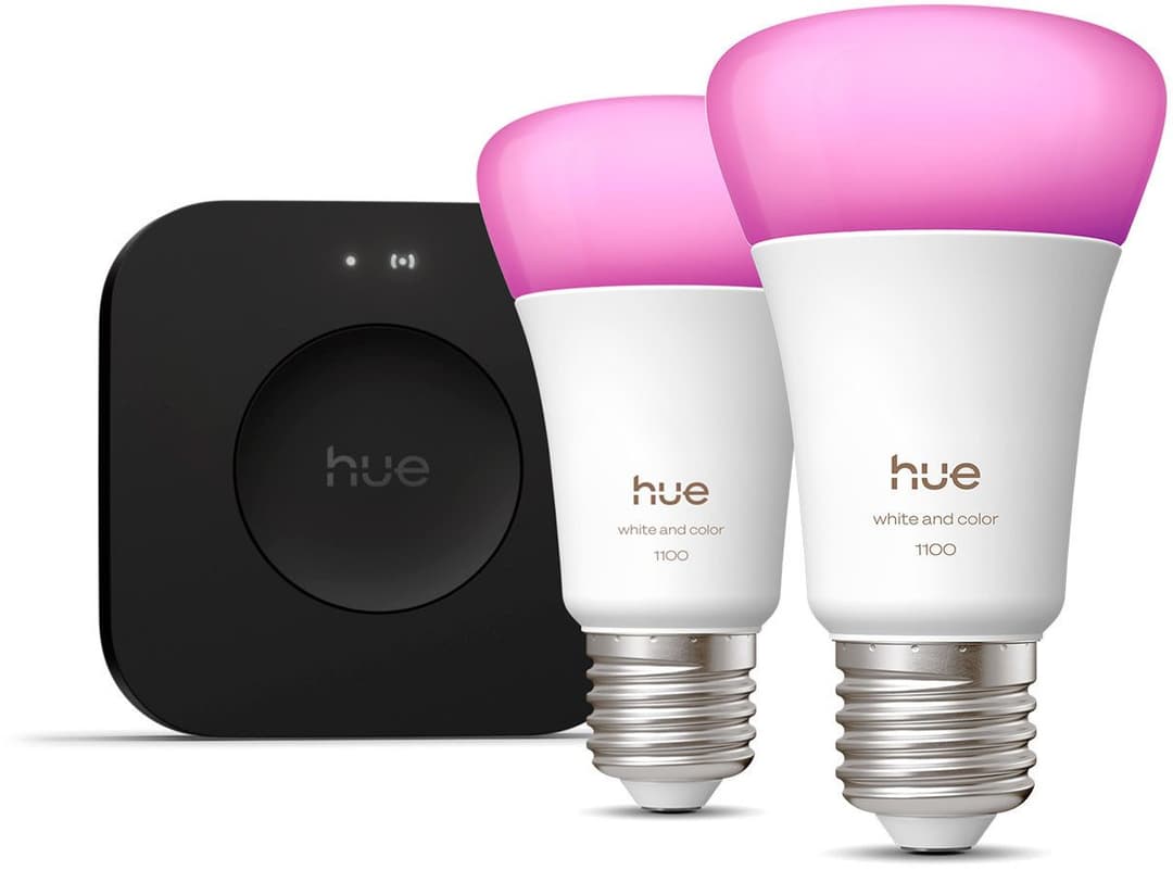 Philips Hue LED-Leuchtmittel Starter Kit Bridge Pro + 2x White and