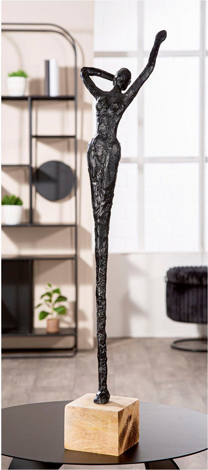 GILDE Dekofigur Skulptur Alive | Schwarz