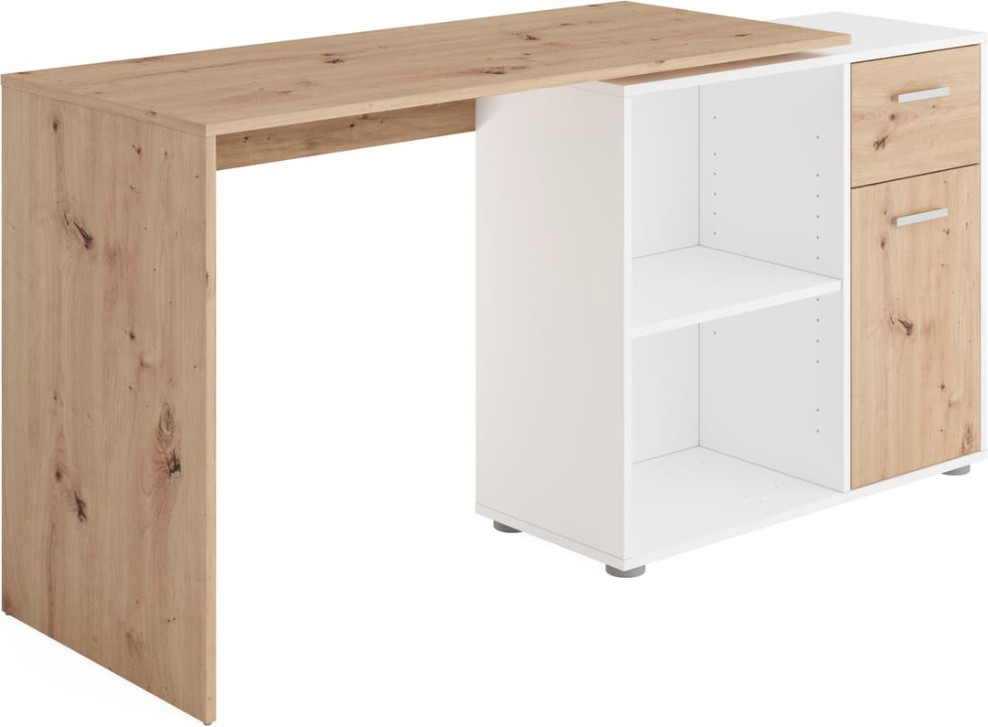 FMD Eckschreibtisch AUGSBURG | Holztöne