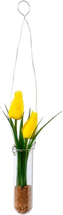 Kunstblume Tulpen in Hängevase Maiglöckchen | Gelb 2