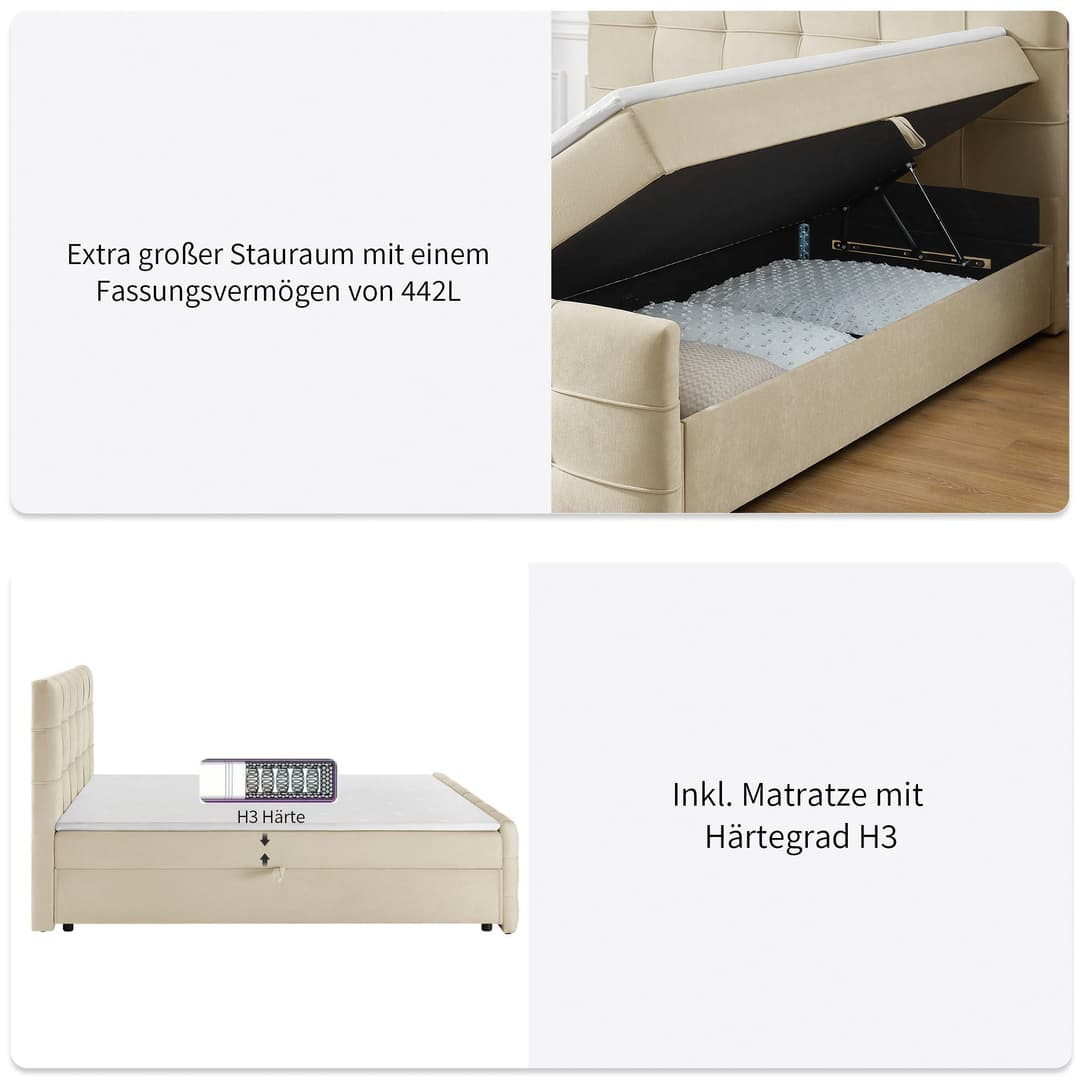 OTTO home Boxbett Lilienne | Beige