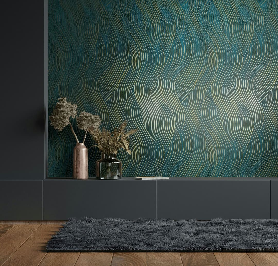 Marburg Vliestapete Wavy Stripes | Grün