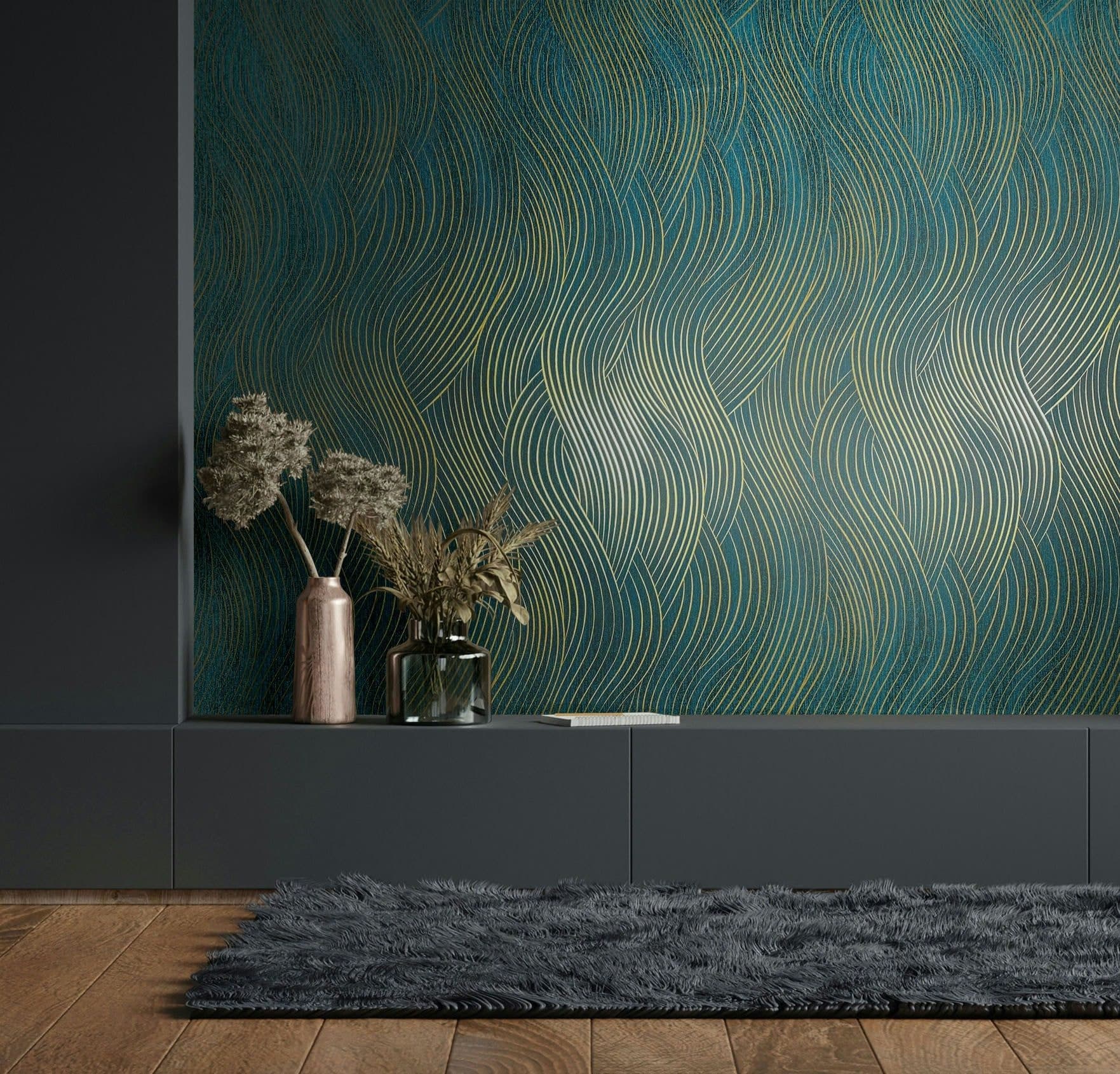 Marburg Vliestapete Wavy Stripes | Grün