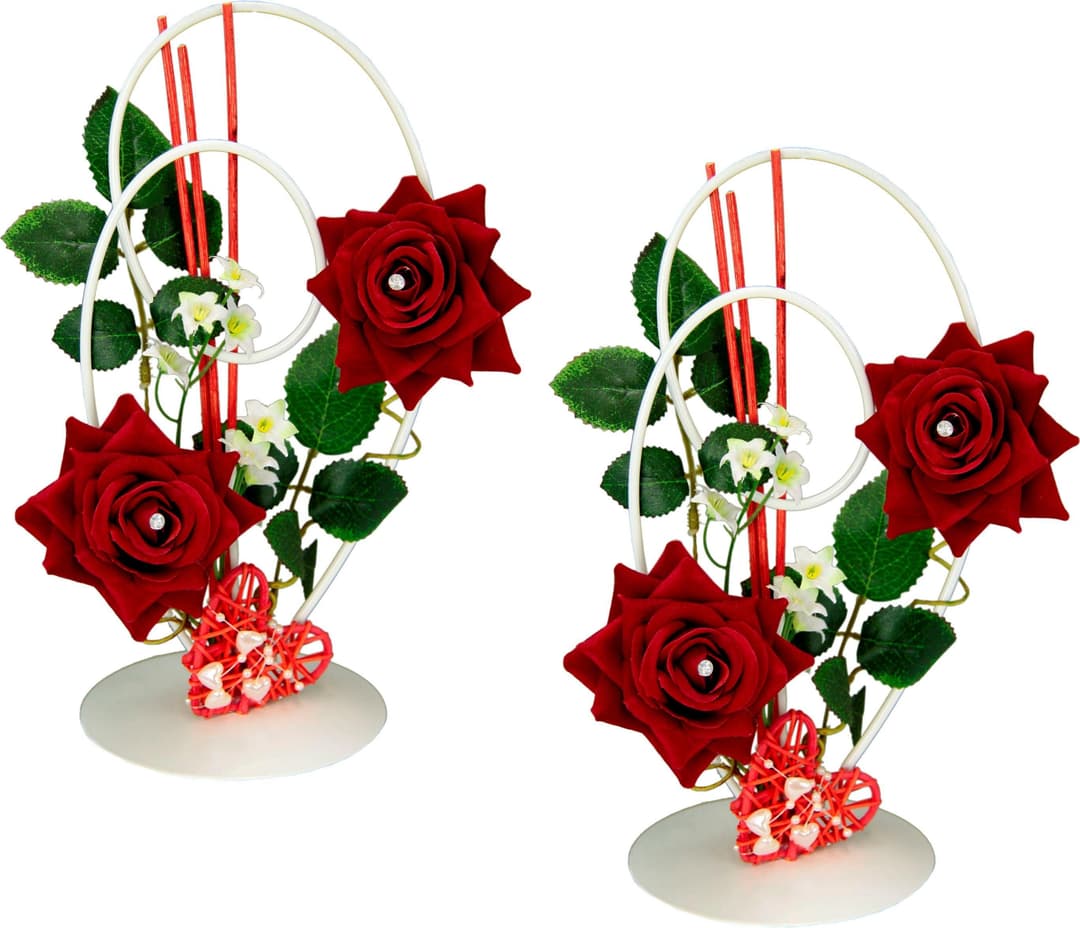 Kunstpflanze Rose | Rot