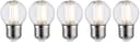 Paulmann LED-Filament 5er Pack 5W Tropfen E27 2700K klar | Transparent