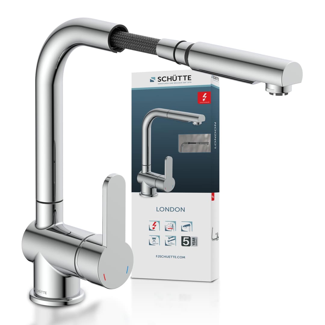 Schütte Spültischarmatur LONDON Niederdruck | Silber