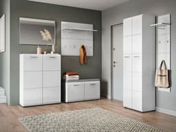 LIVING CHARM Garderobenschrank Merano | Weiß