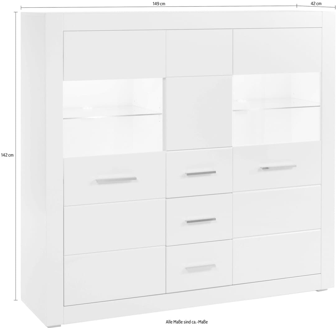 Home affaire Highboard BIANCO | Weiß