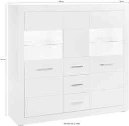 Home affaire Highboard BIANCO | Weiß