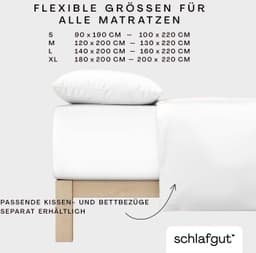 Schlafgut Spannbettlaken PURE BOXSPRING | Weiß