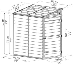 Palram - Canopia Gerätehaus Skylight | Grau