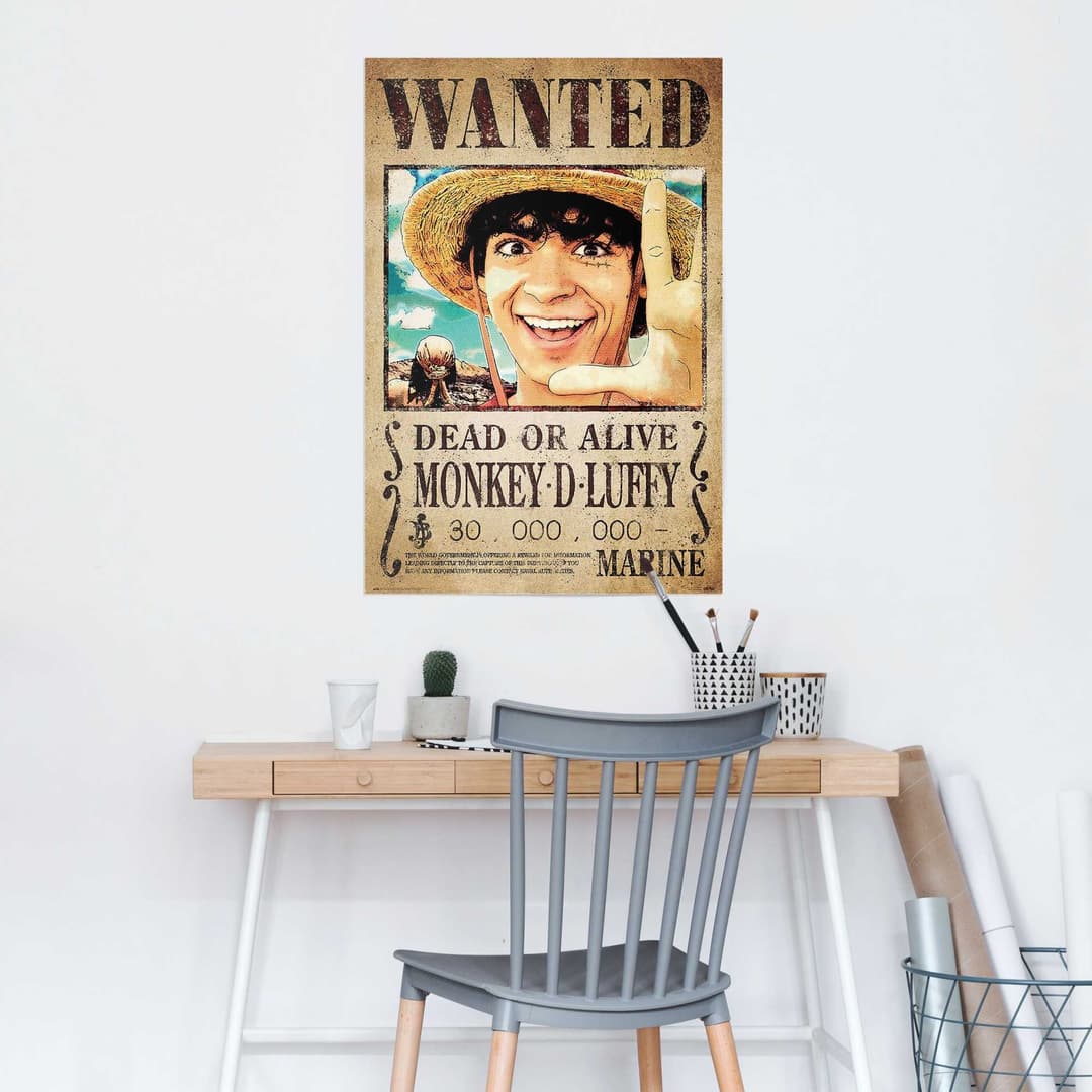 Reinders! Poster One Piece - wanted monkey d. Luffy | Braun