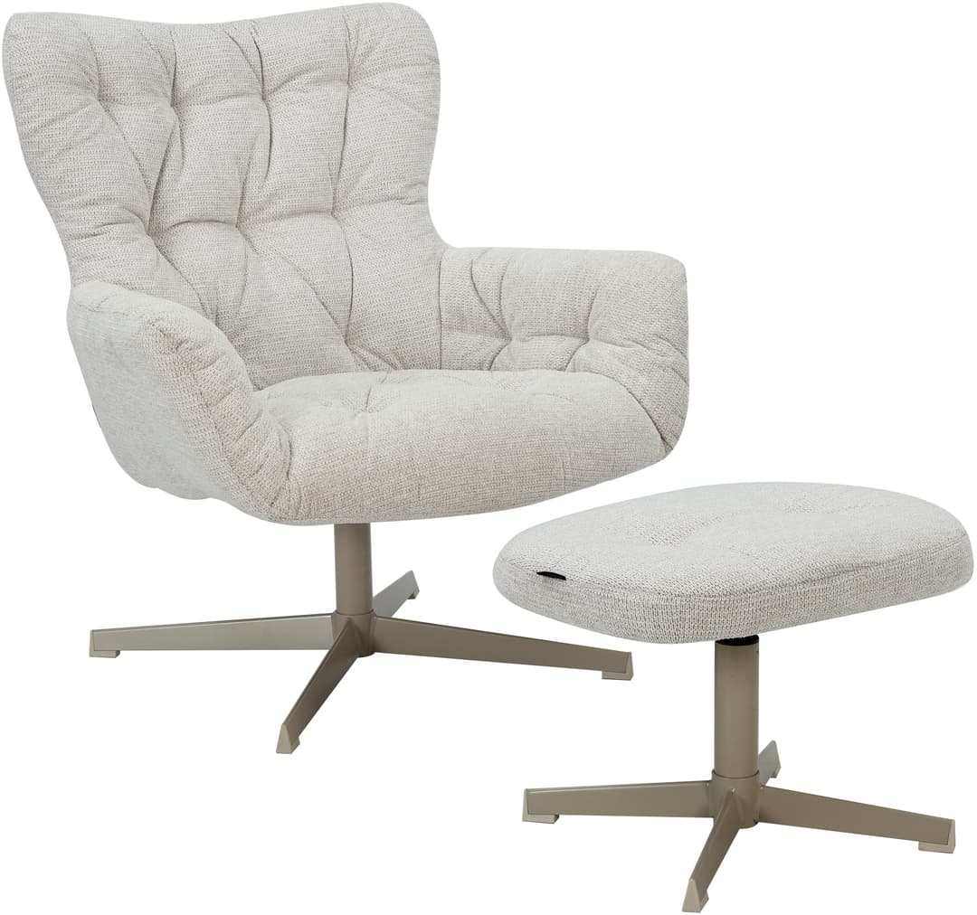 Home affaire VERGAS Ohrensessel mit Hocker | Beige