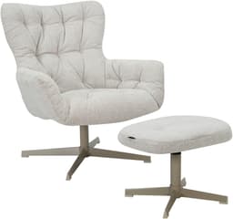 Home affaire VERGAS Ohrensessel mit Hocker | Beige